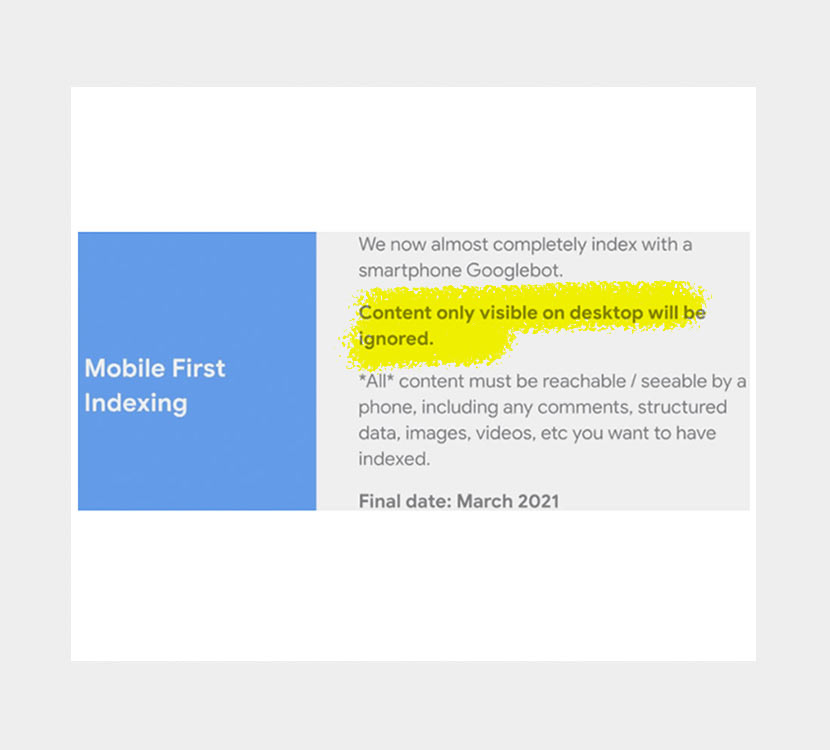 Mobile First Ankündigung durch Google